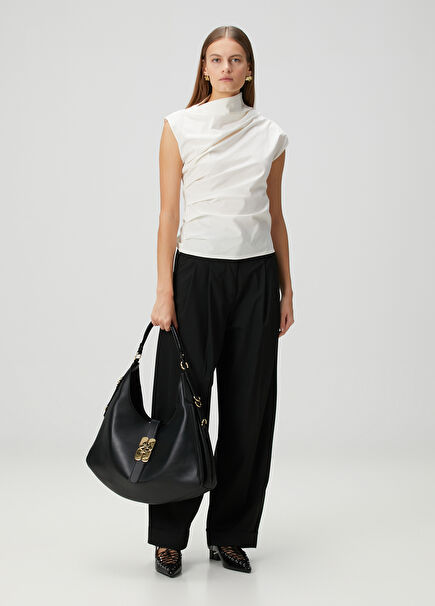 Egret Ecru Draped Blouse